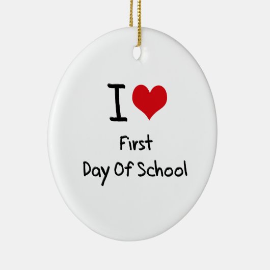 私は学校の最初日を愛します セラミックオーナメント (右)