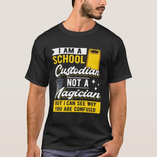 私は学校の管理人です 魔術師ではありません 掃除人 C Tシャツ (正面)