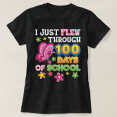 私は学校の蝶の100日を飛んだ1 Tシャツ (デザイン正面)
