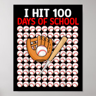 私は学校の野球の100日の少年の幼児を打った ポスター