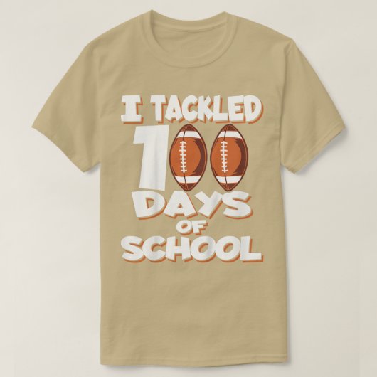 私は学校の100日に取り組んだ子供 – サッカーT市 Tシャツ (デザイン正面)