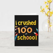 私は学校の100日目の日100人を粉砕した カード (黄色い花)