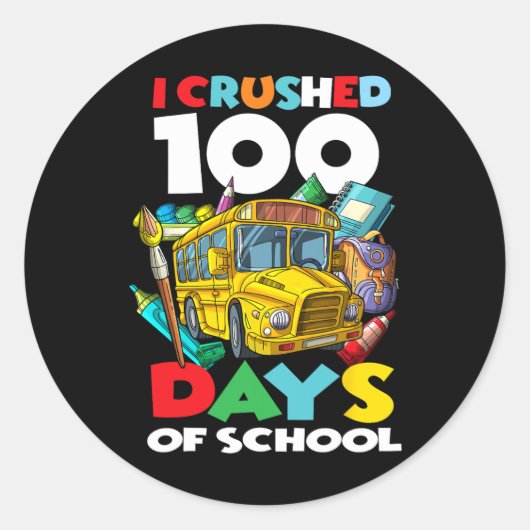 私は学校の100日目の日100人を粉砕G ラウンドシール (正面)
