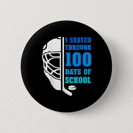 私は学校アイスホッケーボーイの100日を滑った 缶バッジ (正面)
