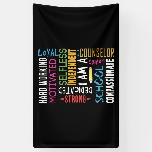 私は学校カウンセラーのお礼です 横断幕 (縦)