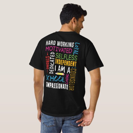 私は学校カウンセラーのお礼です Tシャツ (裏面フル)