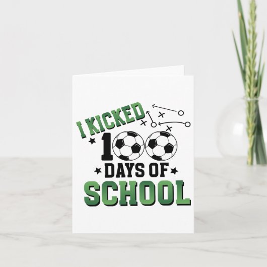 私は学校サッカーの100日を蹴った100日目のスポーツ カード (正面)