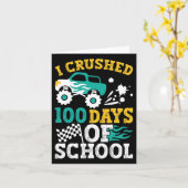 私は学校モンスタートラックの日100人を粉砕ボー カード (黄色い花)