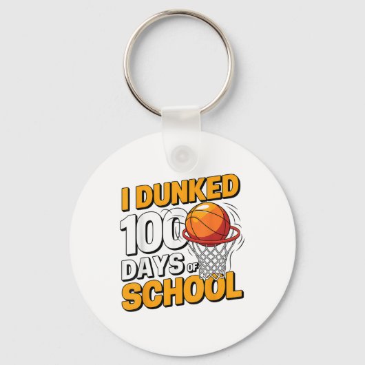 私は学校日100日Bの100バスケットボールをダンク キーホルダー (正面)