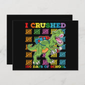 私は学校T日のレックス恐竜を100個粉砕した ポストカード (正面/裏面)