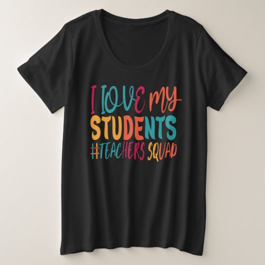 私は学生が大好きだ。 プラスサイズTシャツ (デザイン正面)