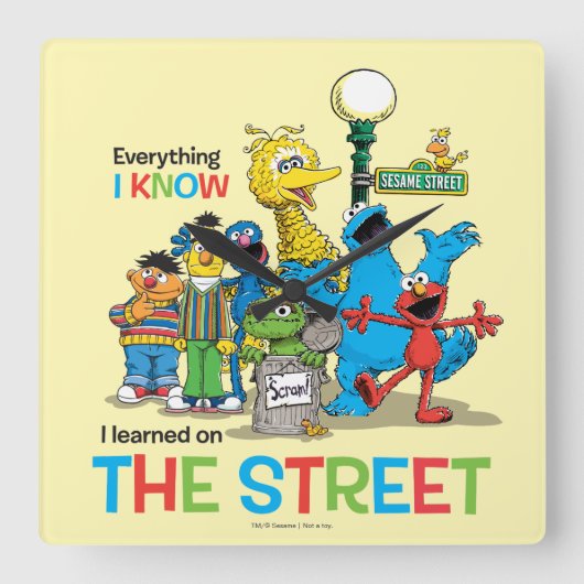 私は学通りに スクエア壁時計 (正面)