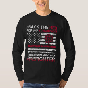私は孫の消防士のために赤を戻す Tシャツ
