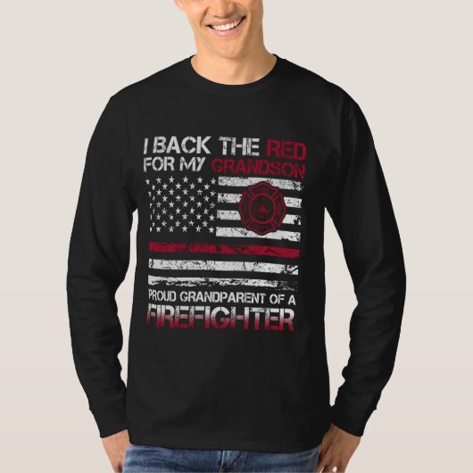 私は孫の消防士のために赤を戻す Tシャツ (正面)