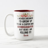 私は孫娘になるとは夢にも思わなかった ツートーンマグカップ (左)