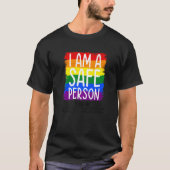 私は安全な人であるバイセクシュアルゲイプライドレインボーLgbt Tシャツ (正面)