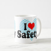 私は安全を愛します コーヒーマグカップ (正面右)