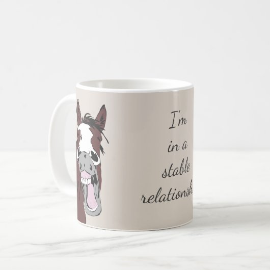 私は安定した人間関係おもしろい馬プンラージにいる コーヒーマグカップ (正面左)