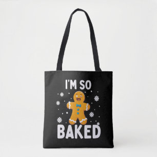 私は完全にベイクドジンジャーブレッドマンクリスマスCookieを焼く トートバッグ