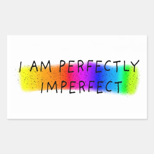 私は完全に不完全だ 長方形シール (正面)