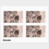 「私は完全に占領されている！」ロマンチックなヴィンテージキス おもしろい 長方形シール (シート)