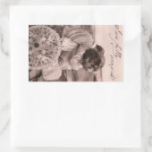 「私は完全に占領されている！」ロマンチックなヴィンテージキス おもしろい 長方形シール (バッグ)