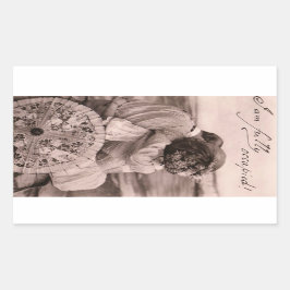 「私は完全に占領されている！」ロマンチックなヴィンテージキス おもしろい 長方形シール