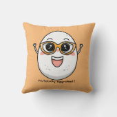 私は完全に卵引き明るい卵のメガネを着ている クッション (裏面)