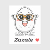 私は完全に卵引き明るい卵のメガネを着ている シール (シート)