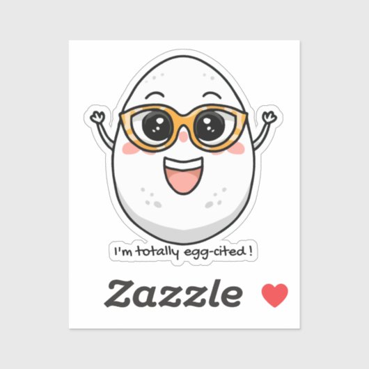 私は完全に卵引き明るい卵のメガネを着ている シール (シート)