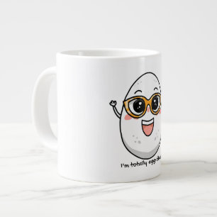 私は完全に卵引き明るい卵のメガネを着ている ジャンボコーヒーマグカップ