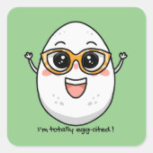 私は完全に卵引き明るい卵のメガネを着ている スクエアシール (正面)
