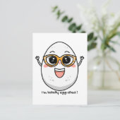 私は完全に卵引き明るい卵のメガネを着ている ポストカード (スタンド正面)