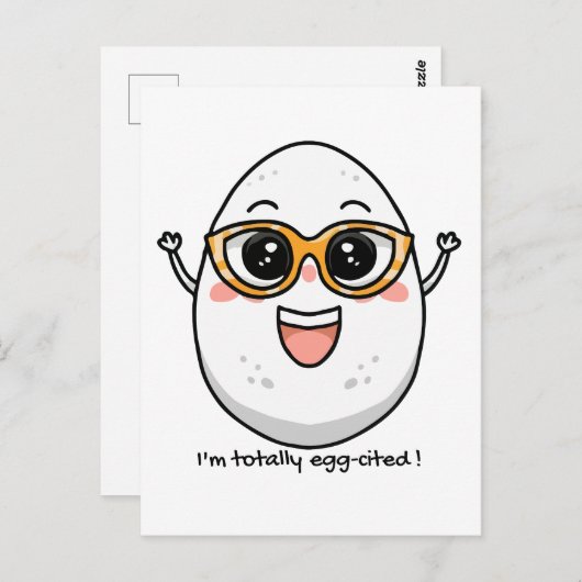 私は完全に卵引き明るい卵のメガネを着ている ポストカード (正面/裏面)