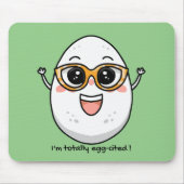 私は完全に卵引き明るい卵のメガネを着ている マウスパッド (正面)
