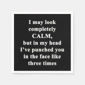 私は完全に穏やかに見えるかもしれない スタンダードカクテルナプキン (正面)