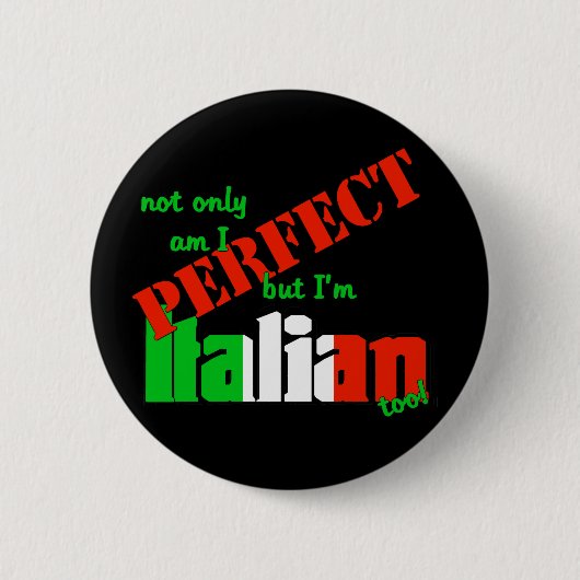 私は完成しますありますが、ただイタリアンですも! 缶バッジ (正面)