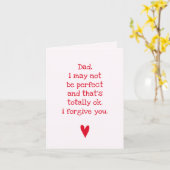 私は完璧ではないかもしれない… おもしろい引用文の父の日 カード (黄色い花)
