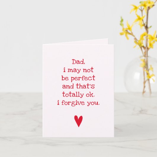 私は完璧ではないかもしれない… おもしろい引用文の父の日 カード (黄色い花)