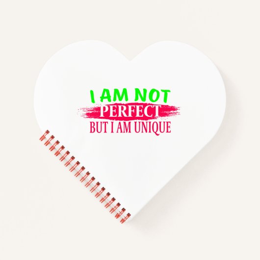 私は完璧ではないが私は完璧であユニークる ノートブック (正面)