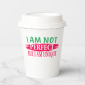 私は完璧ではないが私は完璧であユニークる 紙コップ (正面)