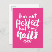 私は完璧ではないが、私の爪、 ネイル ポストカード (正面/裏面)