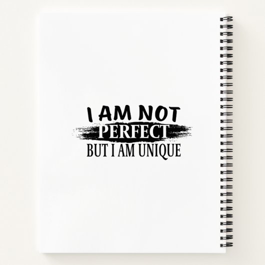 私は完璧ではないが、私は完璧であユニークる ノートブック (裏面)