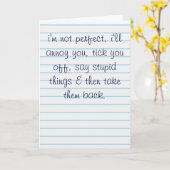 私は完璧ではない カード (黄色い花)