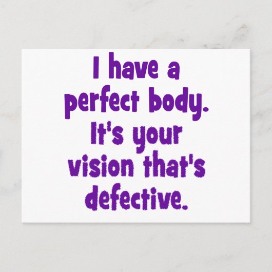 私は完璧な体だ。 ポストカード (正面)
