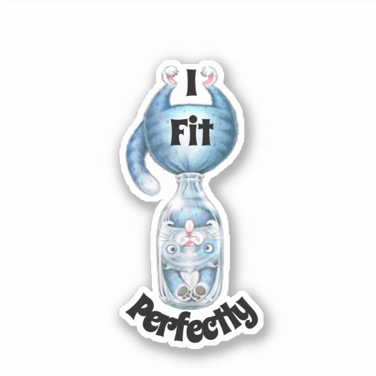 私は完璧に合おもしろいう シール (正面)