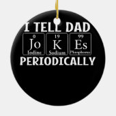 私は定期的にパパジョークを教える父パパパパ セラミックオーナメント (裏面)
