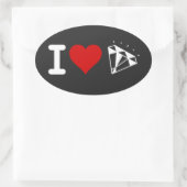 私は宝石の結晶ハートコレクターが大好き 楕円形シール (バッグ)