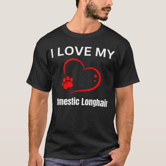 私は実家で飼っているロングヘアの猫好き Tシャツ (正面)