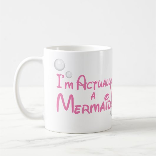 私は実際に人魚のデザインです コーヒーマグカップ (左)